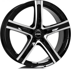Rial Quinto diamant-schwarz-frontpoliert Alufelge 9.5x20 Zoll ET38 LK 5x114.3 ML70.1