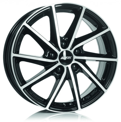 Alutec Singa diamant-schwarz frontpoliert Alufelge 7x17 Zoll ET51 LK 5x114.3 ML67.1
