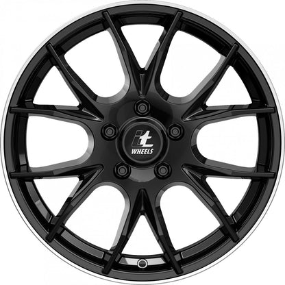 itWheels Kira gloss black polished lip 7x17 ET18 - LK4/108 ML65.1