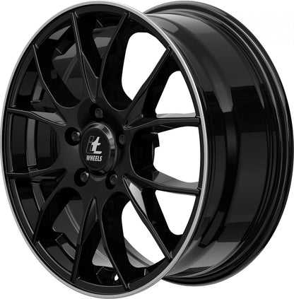 itWheels Kira gloss black polished lip 7x17 ET18 - LK4/108 ML65.1