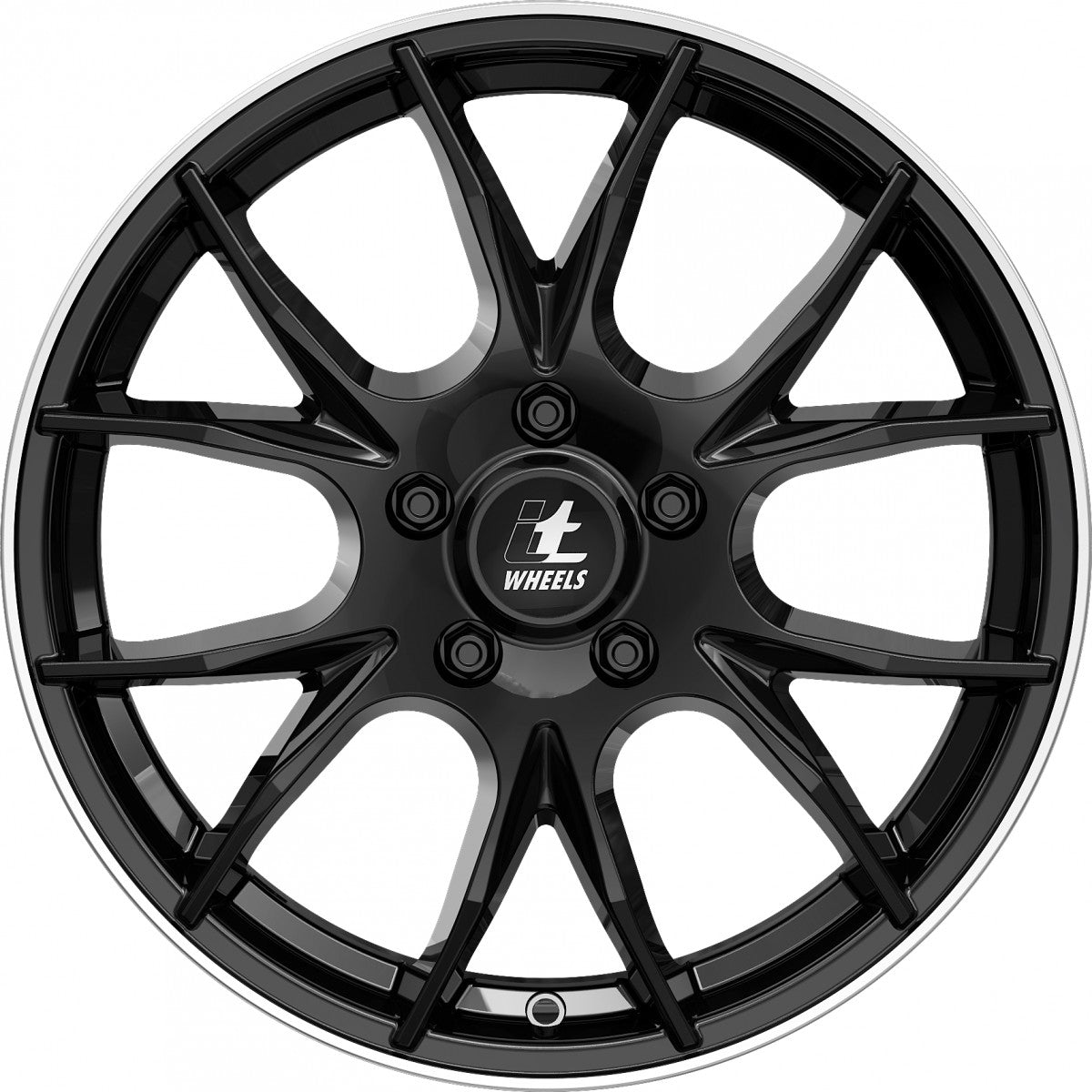 itWheels Kira gloss black polished lip Alufelge 7.5x18 Zoll ET45 LK 5x114.3 ML74.1 – Bild 2