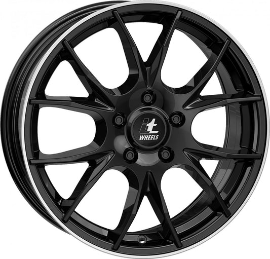 itWheels Kira gloss black polished lip 8x18 ET38 - LK5/112 ML57.1