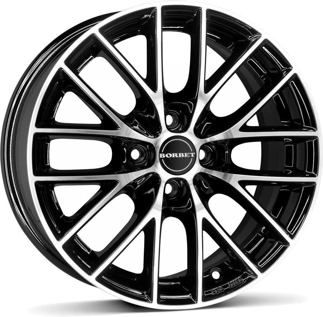 Borbet BS4 black polished 7x16 ET45 - LK4/100 ML64.1