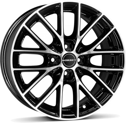 Borbet BS4 black polished 7x16 ET45 - LK4/100 ML64.1
