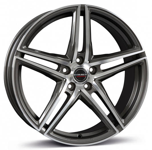 Borbet XRT graphite polished Alufelge 8x18 Zoll ET40 LK 5x112 ML72.5