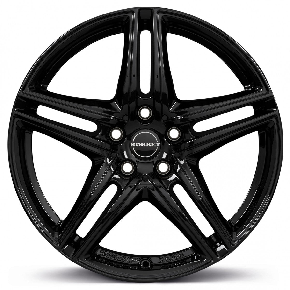 Borbet XR black glossy 7.5x17 ET35 - LK5/120 ML72.5