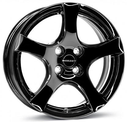 Borbet F black glossy 6x15 ET35 - LK4/100 ML64