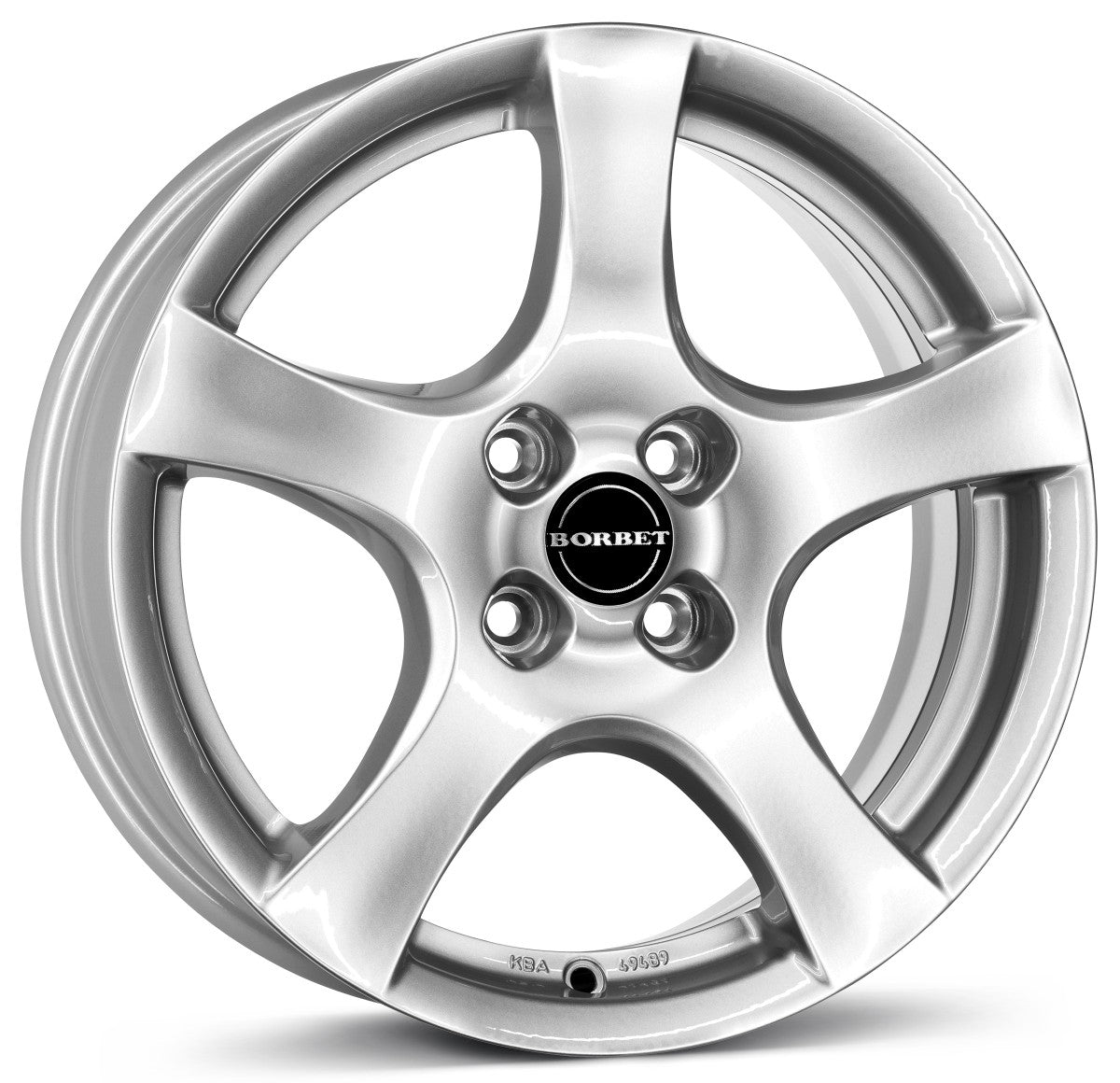 Borbet F brilliant silver 6x15 ET40 - LK4/108 ML72.5