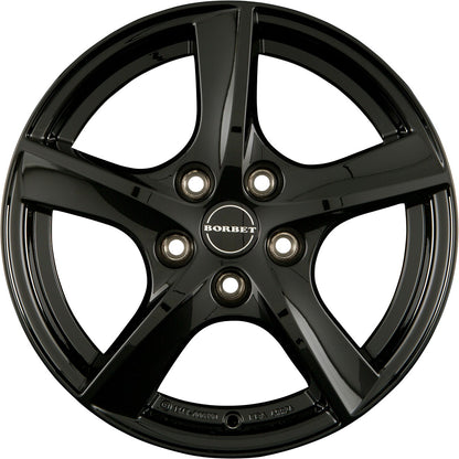 Borbet TL black glossy 5-Speiche Alufelge – Bild 2