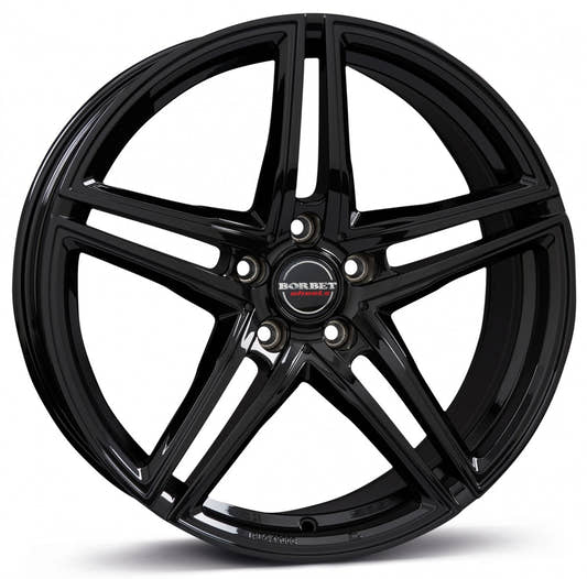Borbet XRT black glossy Alufelge 8.5x19 Zoll ET21 LK 5x112 ML66.5