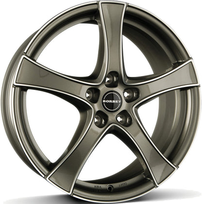 Borbet F graphite polished Alufelge 7.5x19 Zoll ET40 LK 5x114.3 ML72.5