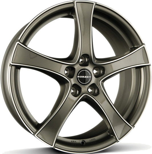 Borbet F2 graphite polished 6.5x17 ET49 - LK5/112 ML66.5