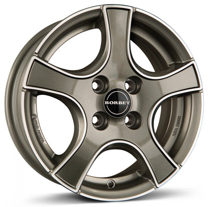 Borbet F2 graphite polished 5.5x14 ET39 - LK4/100 ML56.6