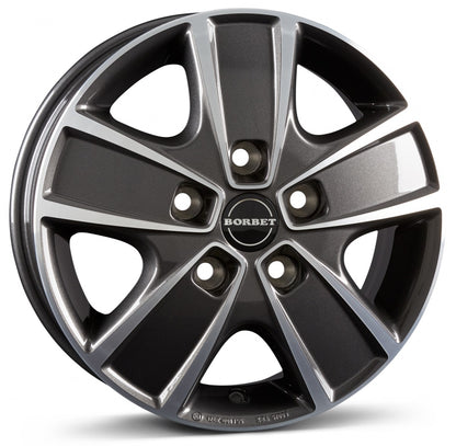 Borbet CWG mistral anthracite glossy polished 6x16 ET68 - LK5/130 ML78.1