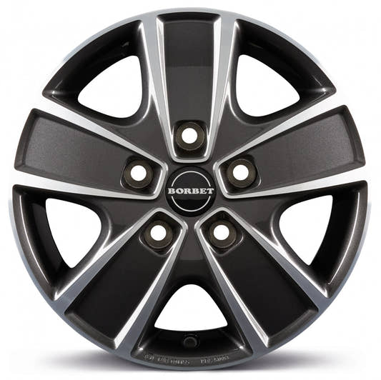Borbet CWG mistral anthracite glossy polished 6x16 ET68 - LK5/130 ML78.1
