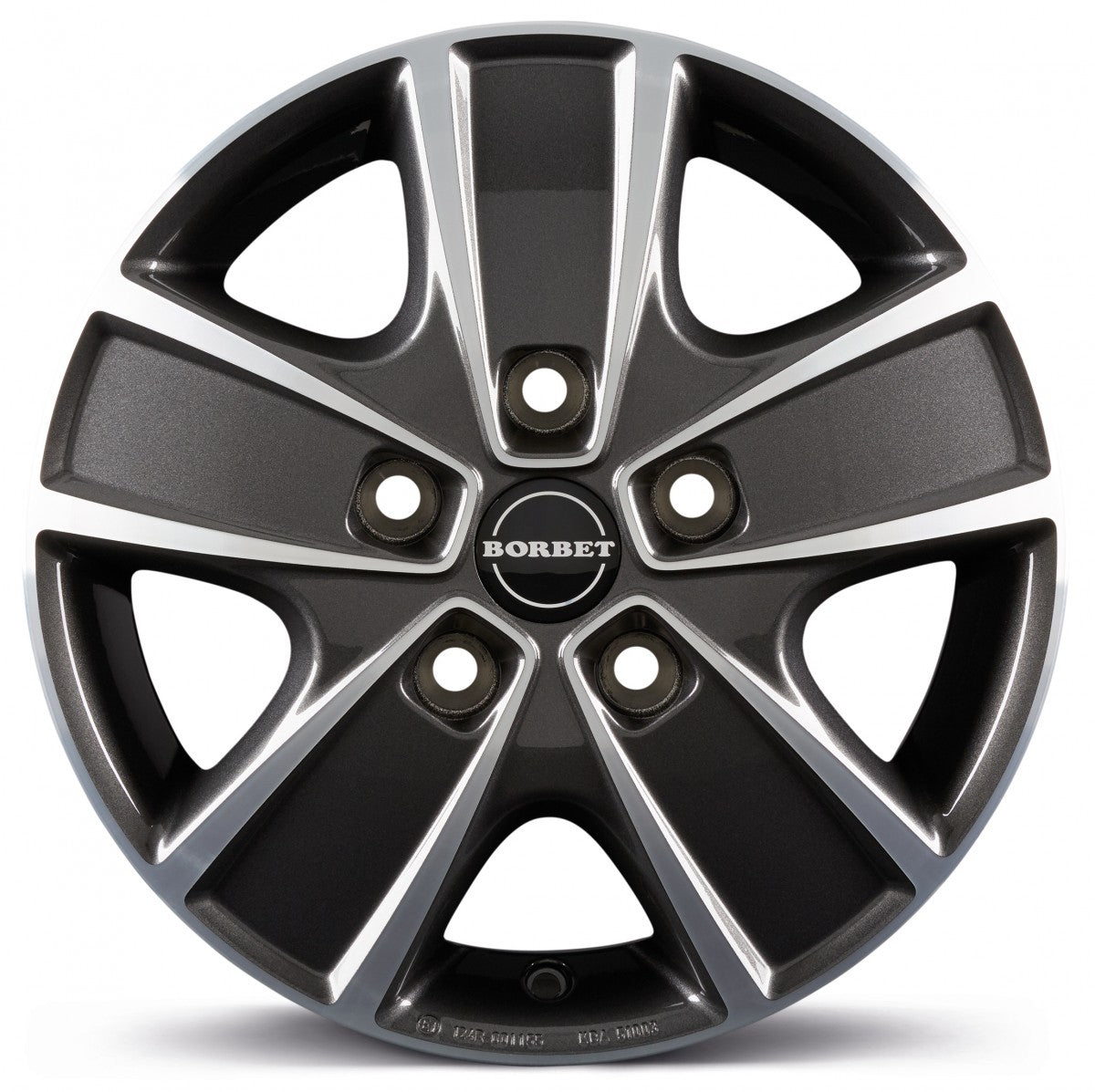 Borbet CWG mistral anthracite glossy polished 6x16 ET68 - LK5/130 ML78.1