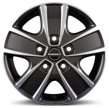 Borbet CWG mistral anthracite glossy polished 6x16 ET68 - LK5/130 ML78.1
