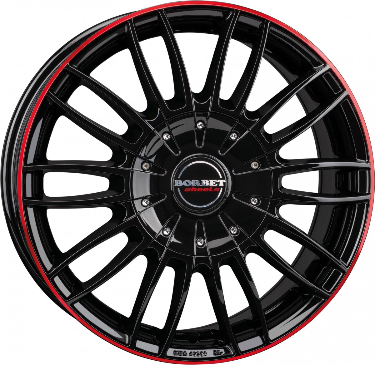 Borbet CW3 black glossy red ring 7.5x18 ET53 - LK5/130 ML78.1