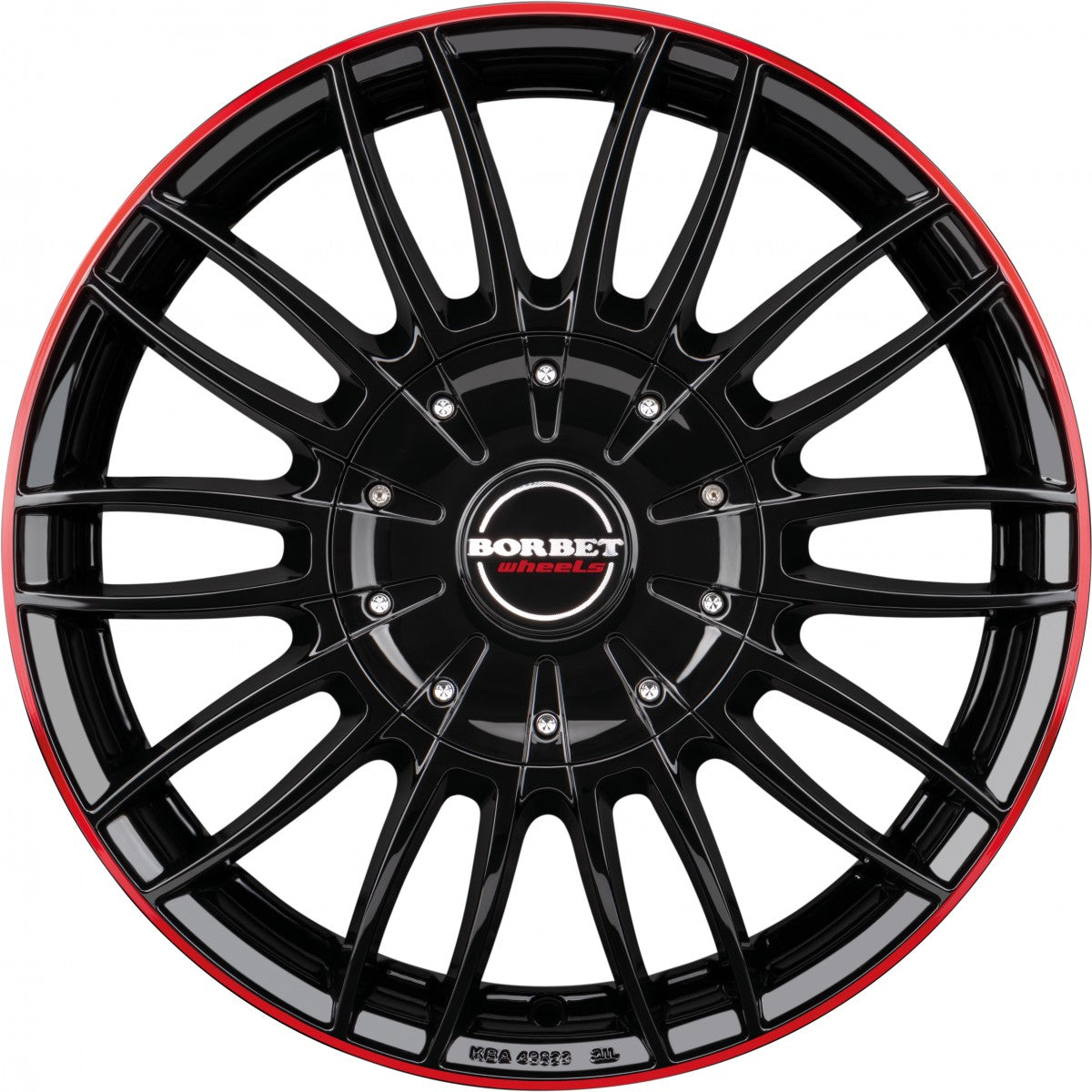 Borbet CW3 black glossy red ring 7.5x18 ET53 - LK5/130 ML78.1