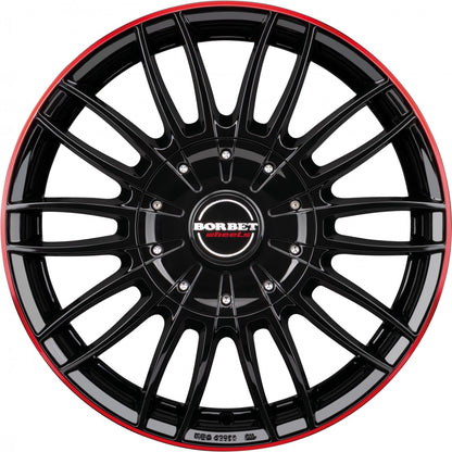 Borbet CW3 black glossy red ring 7.5x18 ET53 - LK5/130 ML78.1