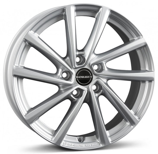 Borbet V crystal silver 7x17 ET48.5 - LK5/112 ML66.5