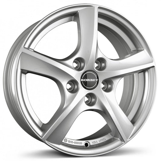 Borbet TL brilliant silver 5-Speiche 5.5x15 ET46 - LK5/112 ML66.6