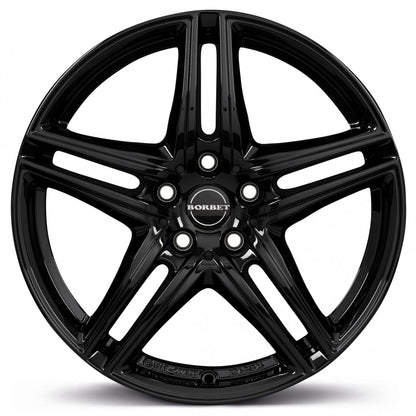 Borbet XR black glossy 7.5x17 ET30 - LK5/112 ML66.5
