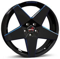 Borbet A black blue glossy Alufelge 8x17 Zoll ET45 LK 5x112 ML66.5