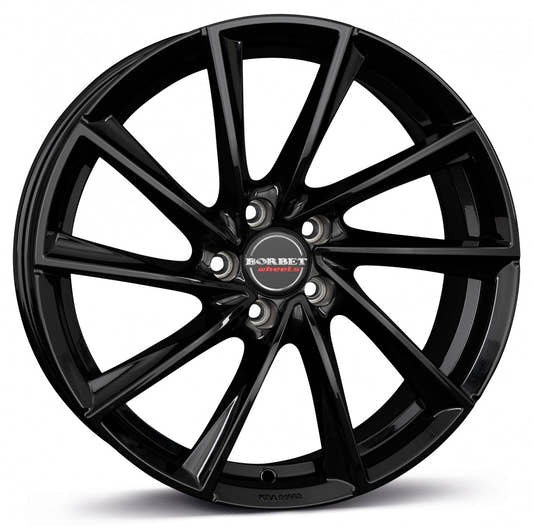 Borbet VTX black glossy Alufelge 9.5x19 Zoll ET51 LK 5x112 ML66.5