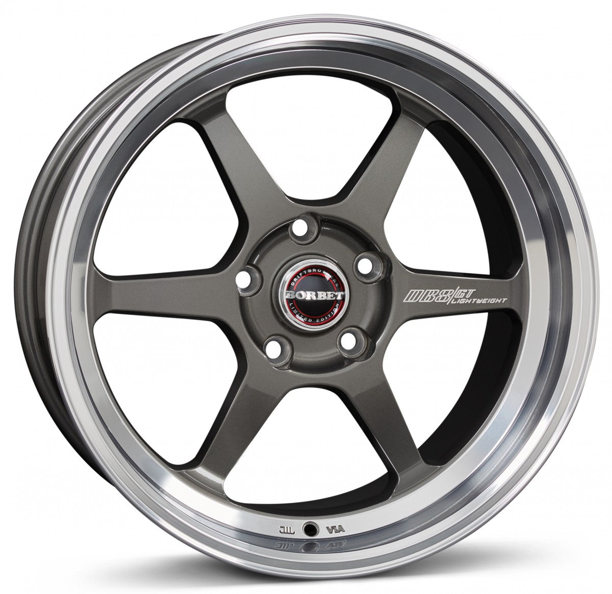 Borbet DB8GT graphite rim polished 9.5x18 ET30 - LK5/100 ML64.1