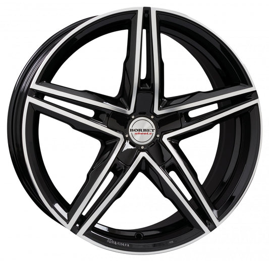 Borbet XRS black polished glossy 8x18 ET45 - LK5/108 ML65.1