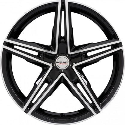 Borbet XRS black polished glossy 8x18 ET45 - LK5/108 ML65.1