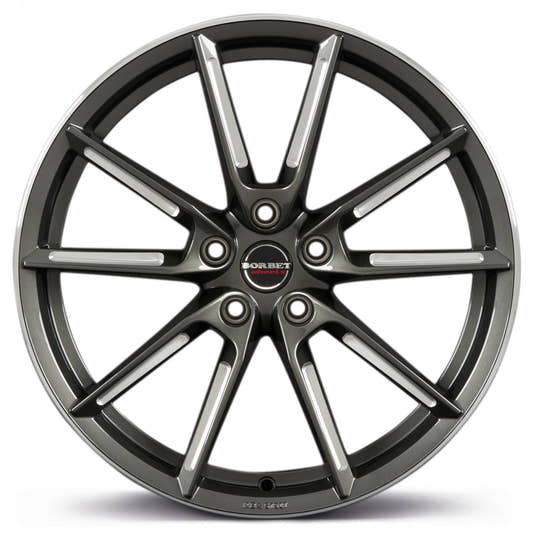 Borbet LX graphite spoke rim polished 8x19 ET50 - LK5/114.3 ML72.5