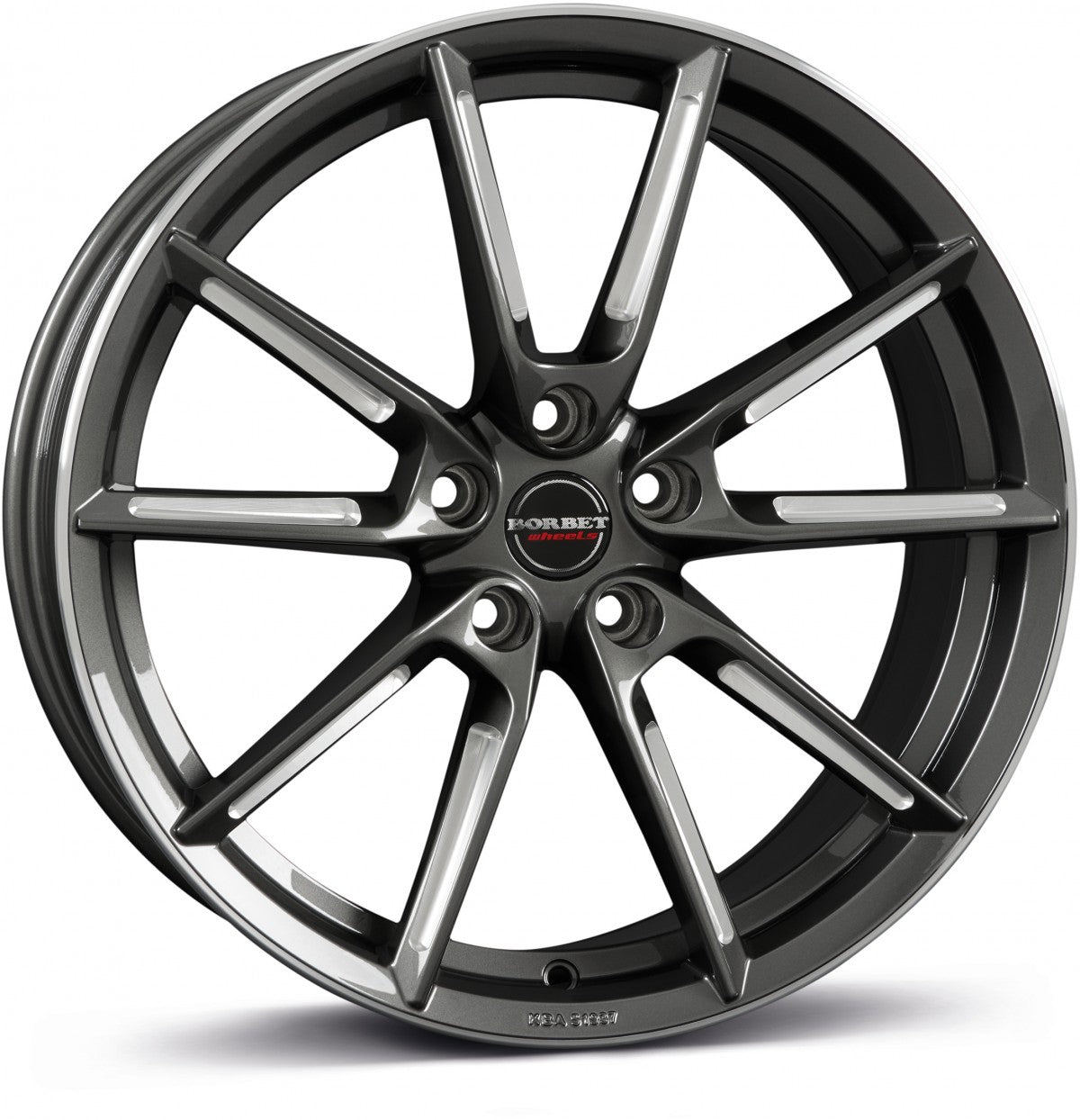 Borbet LX graphite spoke rim polished 8.5x19 ET37 - LK5/108 ML72.5