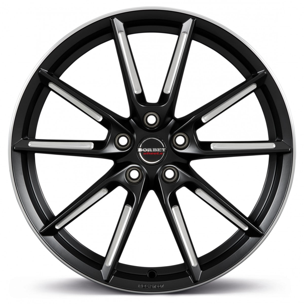 Borbet LX black matt spoke rim polished 8.5x19 ET37 - LK5/114.3 ML72.5