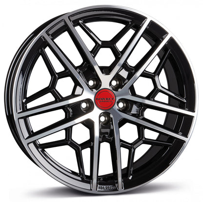 Borbet GTY black rim polished glossy 8.5x19 ET35 - LK5/112 ML66.5