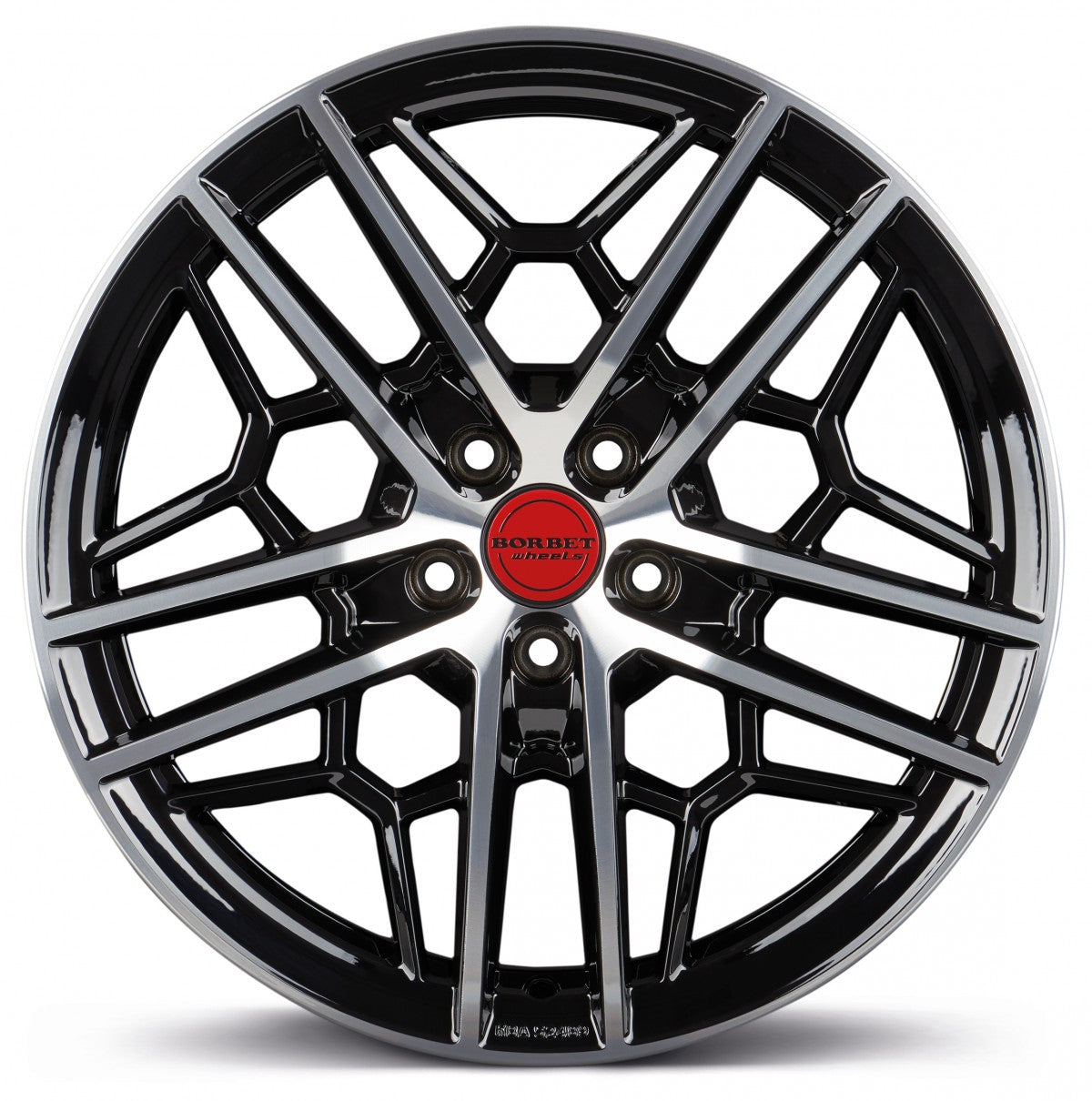 Borbet GTY black rim polished glossy 8.5x19 ET45 - LK5/108 ML72.5