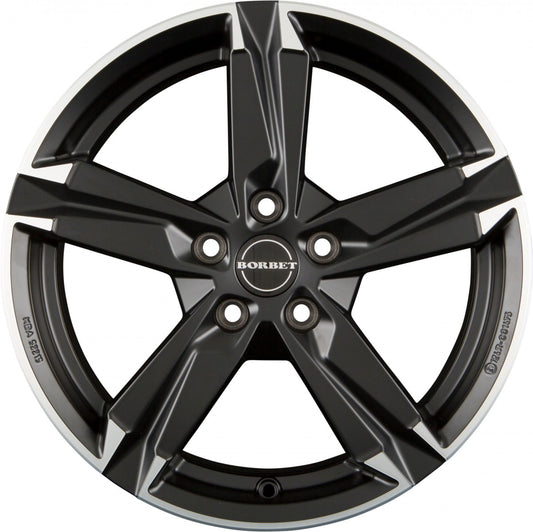 Borbet T10 matt black polished 7x17 ET49 - LK5/112 ML57.1