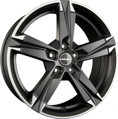 Borbet T10 matt black polished 7x17 ET50 - LK5/108 ML63.4