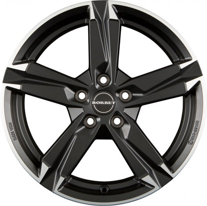 Borbet T10 matt black polished Alufelge 7x17 Zoll ET50 LK 5x108 ML63.4 – Bild 2