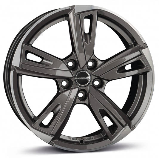 Borbet BU1 mistral anthracite glossy polished Alufelge 7.5x17 Zoll ET50 LK 5x100 ML57.06
