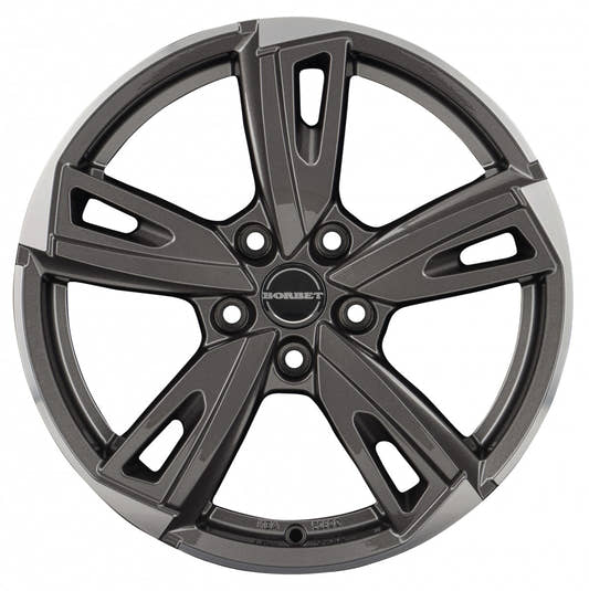 Borbet BU1 mistral anthracite glossy polished Alufelge 7.5x17 Zoll ET50 LK 5x100 ML57.06 – Bild 2