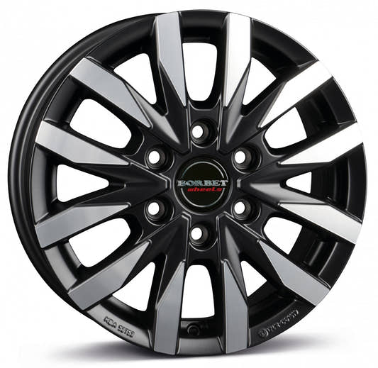Borbet CW6 black polished matt 6.5x16 ET54 - LK6/130 ML84.1