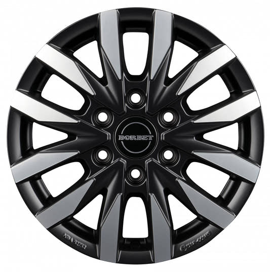 Borbet CW6 black polished matt 6.5x16 ET62 - LK6/130 ML84.1