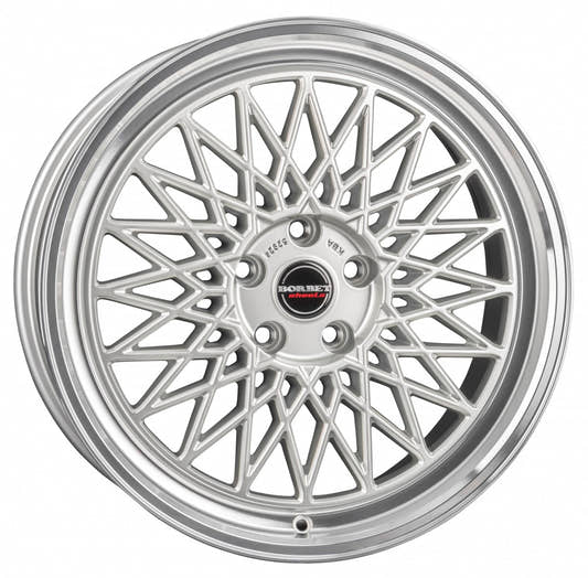 Borbet B silver rim polished Alufelge 8x17 Zoll ET30 LK 5x112 ML66.5