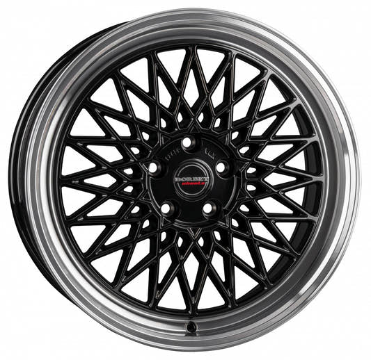 Borbet B black rim polished 8x17 ET35 - LK5/112 ML66.5