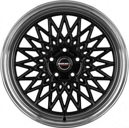 Borbet B black rim polished 8x17 ET45 - LK5/112 ML66.5