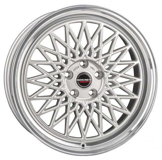 Borbet B silver rim polished 8x17 ET45 - LK5/112 ML66.5