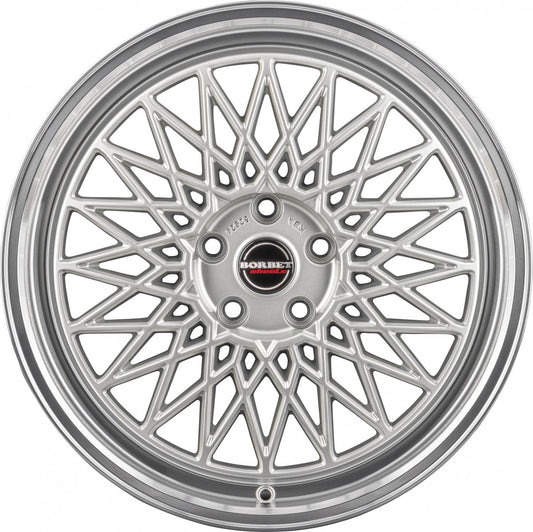 Borbet B silver rim polished 8x17 ET45 - LK5/112 ML66.5