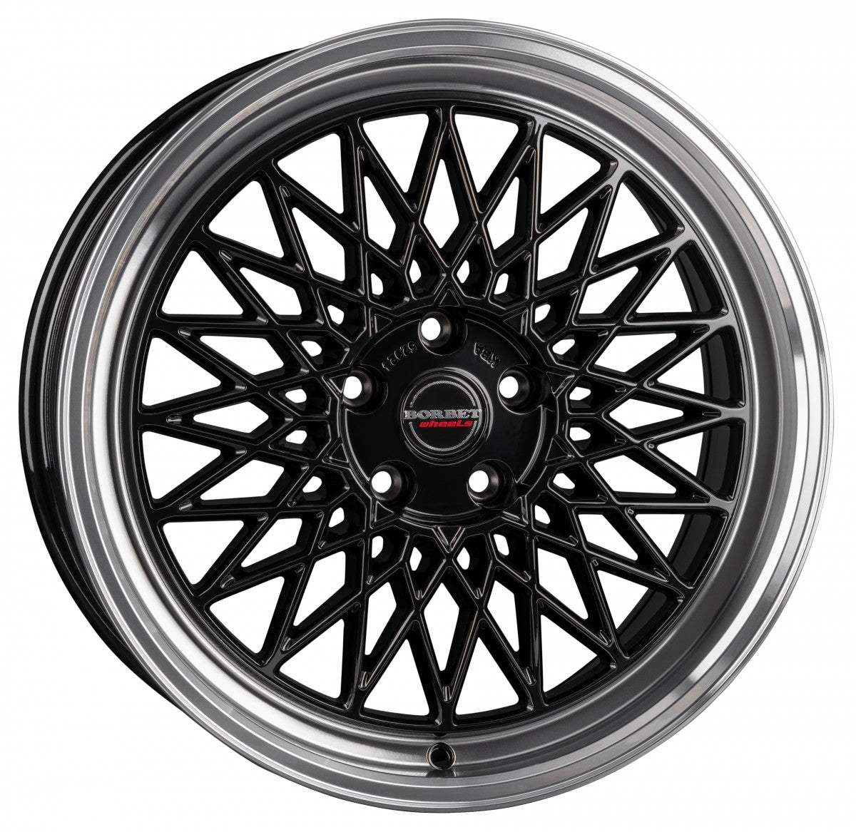Borbet B black rim polished 8x17 ET45 - LK5/114.3 ML72.5